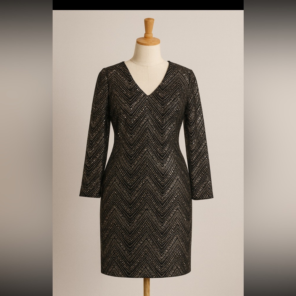 Black and Silver Chevron Dress